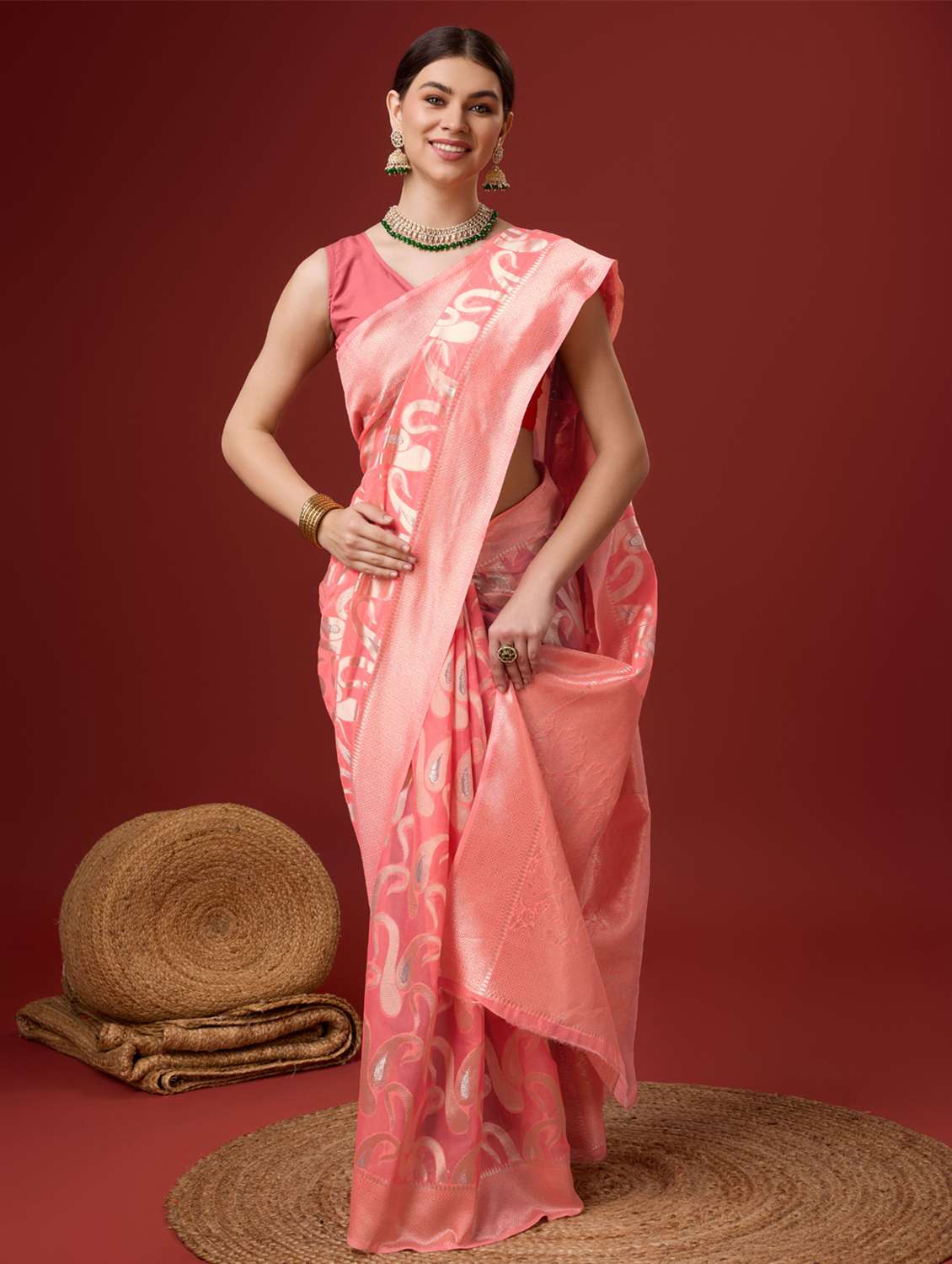 women self design tussar saree with blouse - 21279965 -  Standard Image - 1