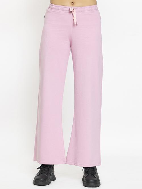 women solid mid rise track pant - 21280227 - Standard Image - 0