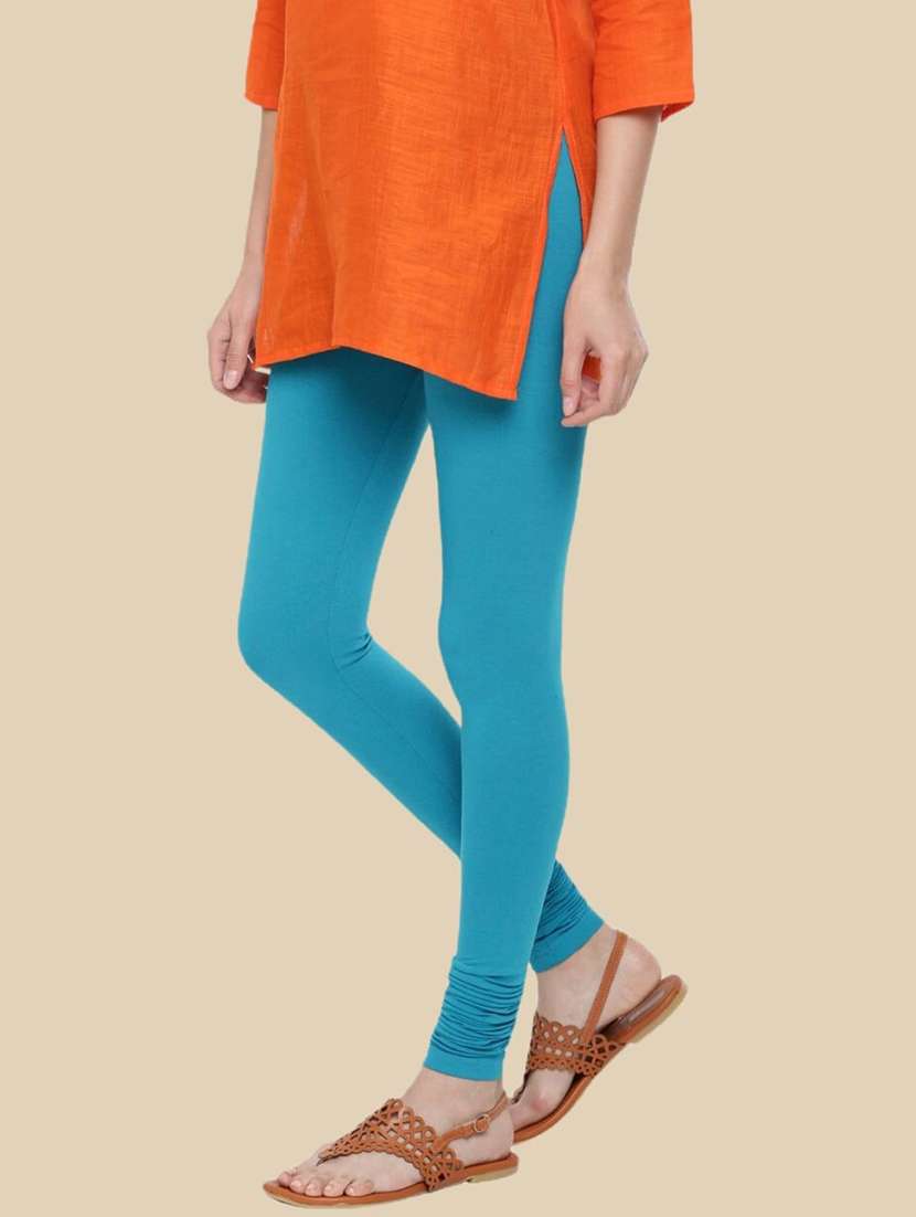 women solid mid rise churidar legging - 21281526 -  Standard Image - 1
