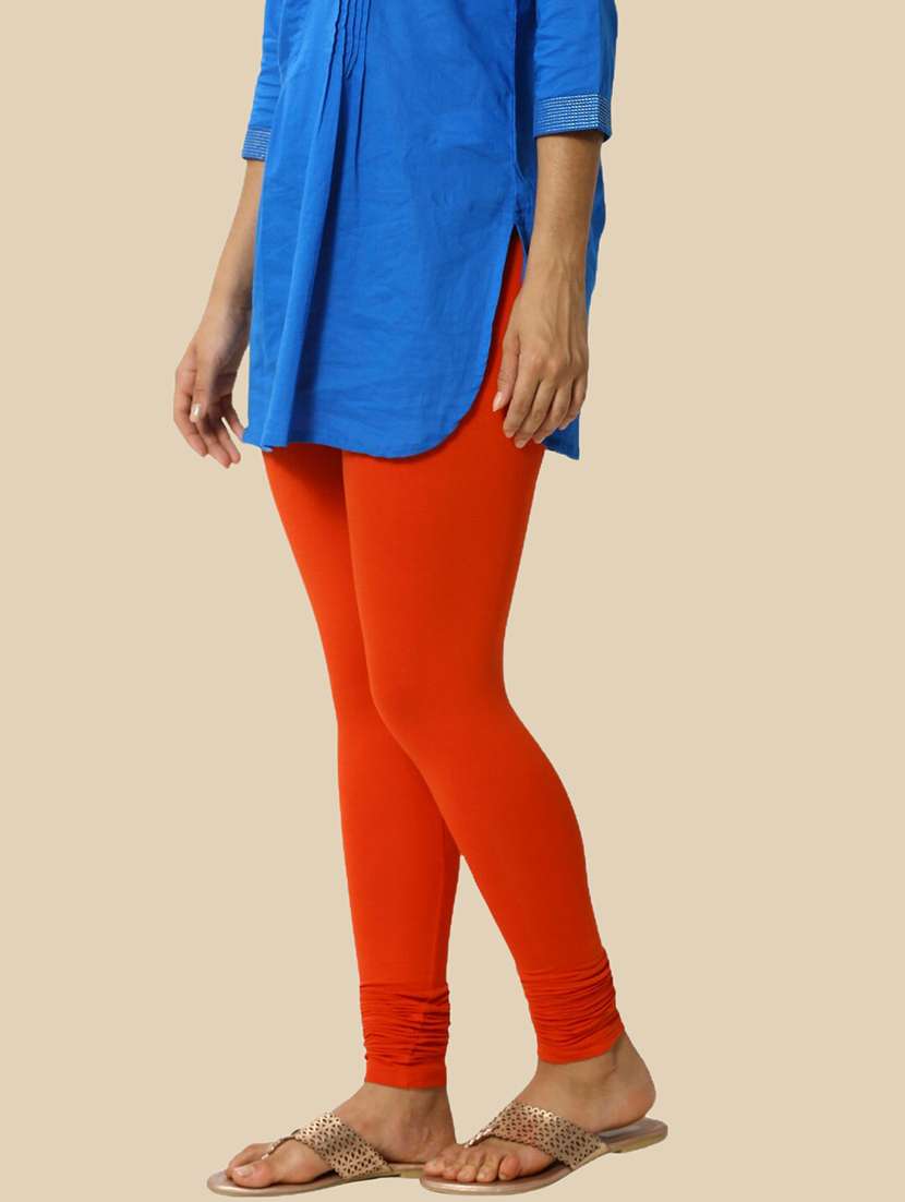 women solid mid rise churidar legging - 21281528 -  Standard Image - 1