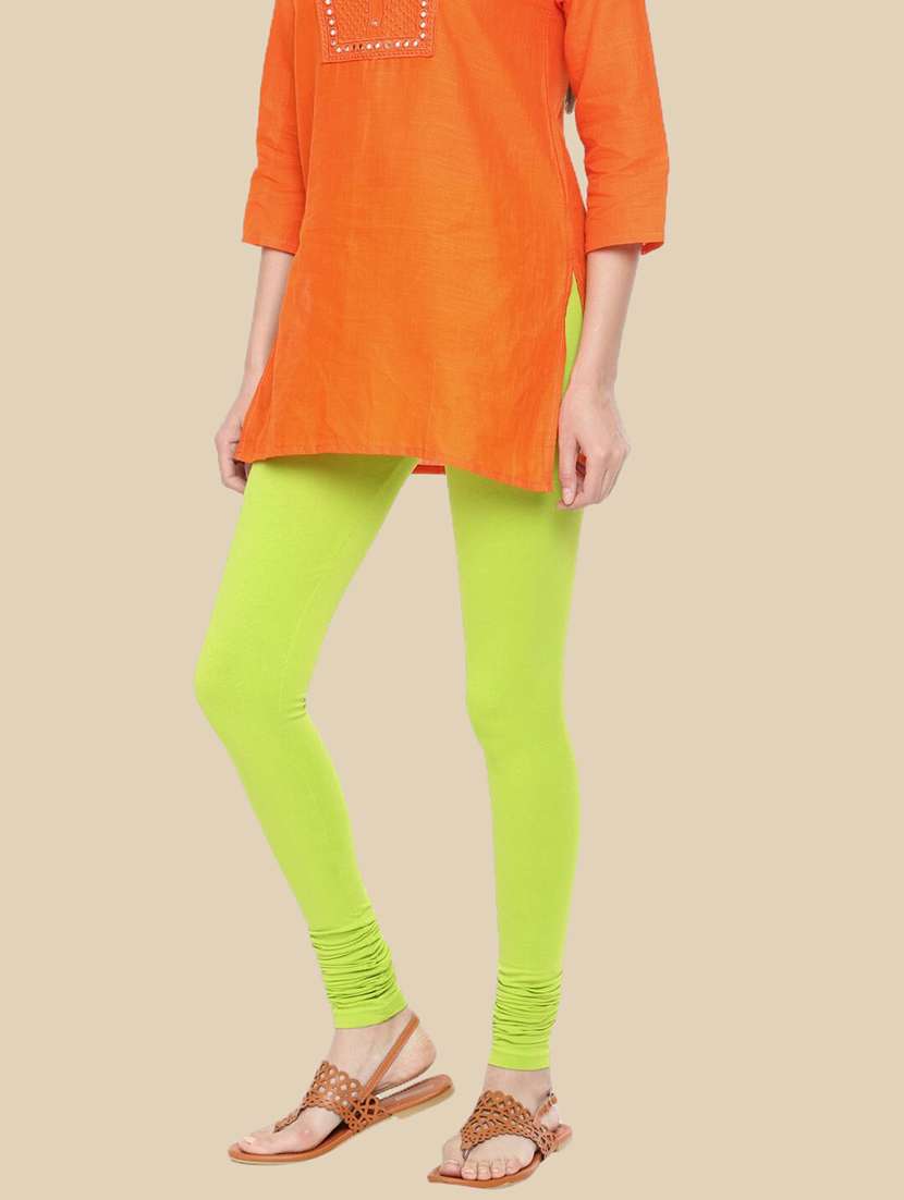 women solid mid rise churidar legging - 21281544 -  Standard Image - 1