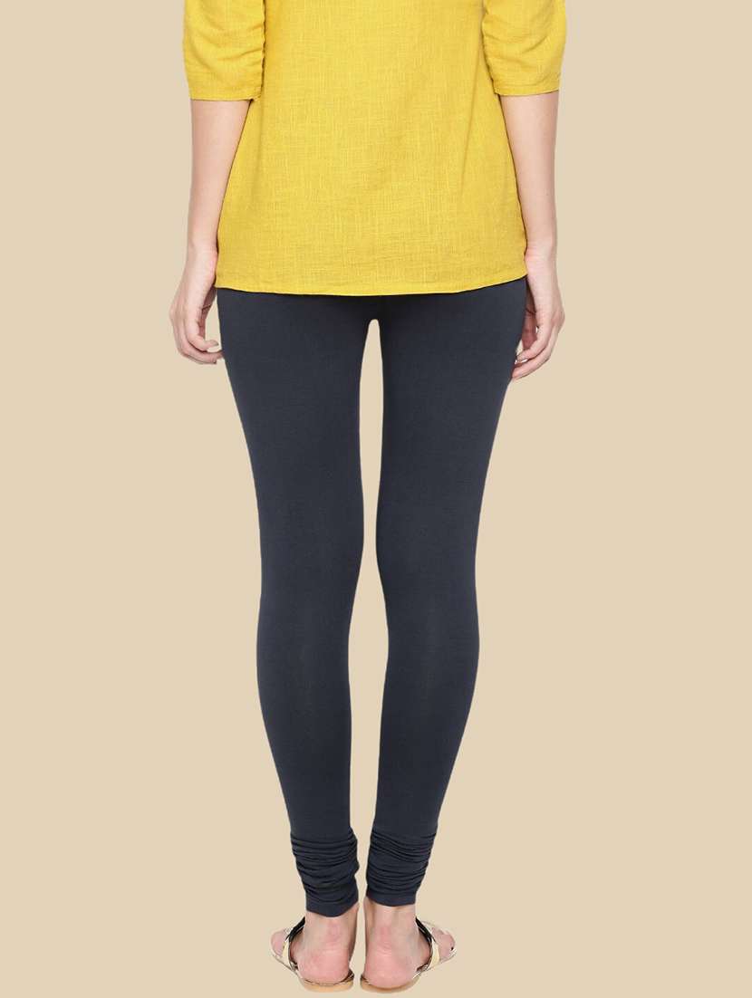 women solid mid rise churidar legging - 21281566 -  Standard Image - 1
