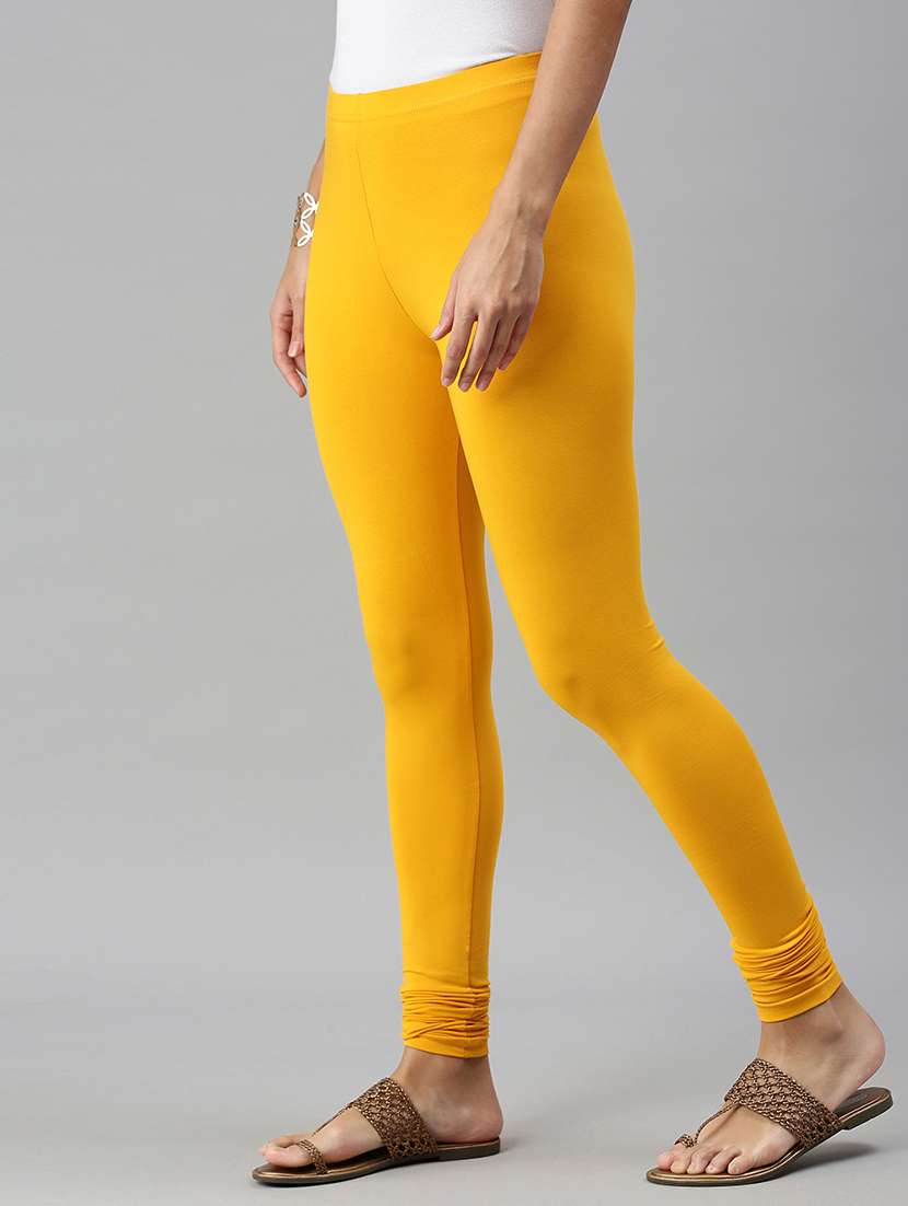 Women Solid Mid Rise Churidar Legging - 21281574 -  Standard Image - 1