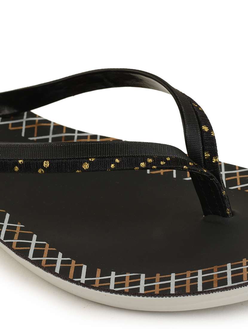 black pu slippers flip flops - 21281673 -  Standard Image - 4