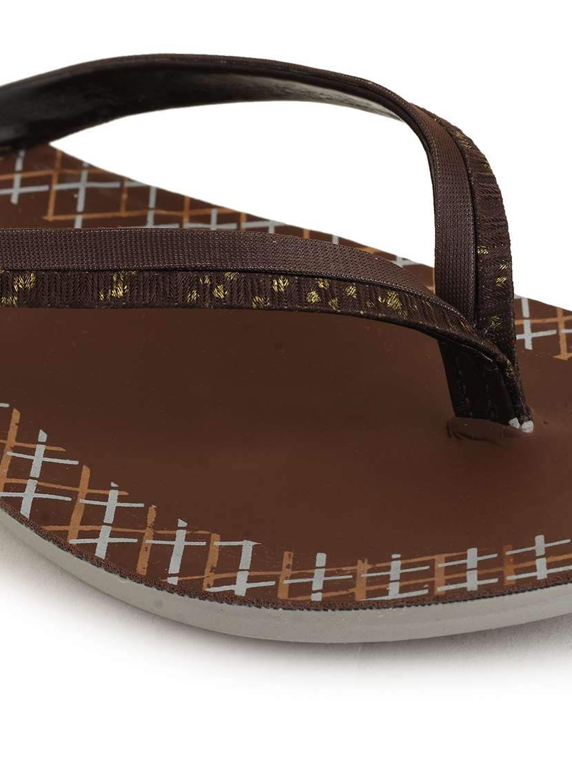 brown pu slippers flip flops - 21281674 -  Standard Image - 4