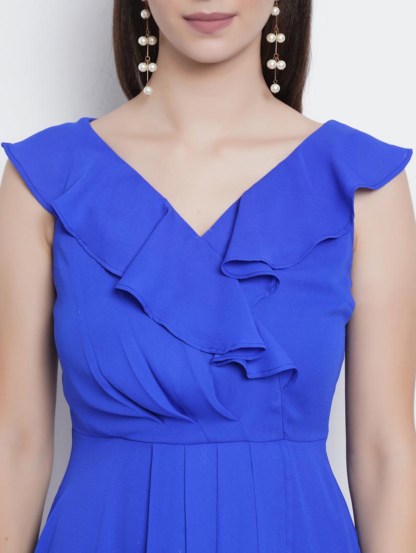 women solid sleeveless high low dress - 21281710 - Standard Image - 4