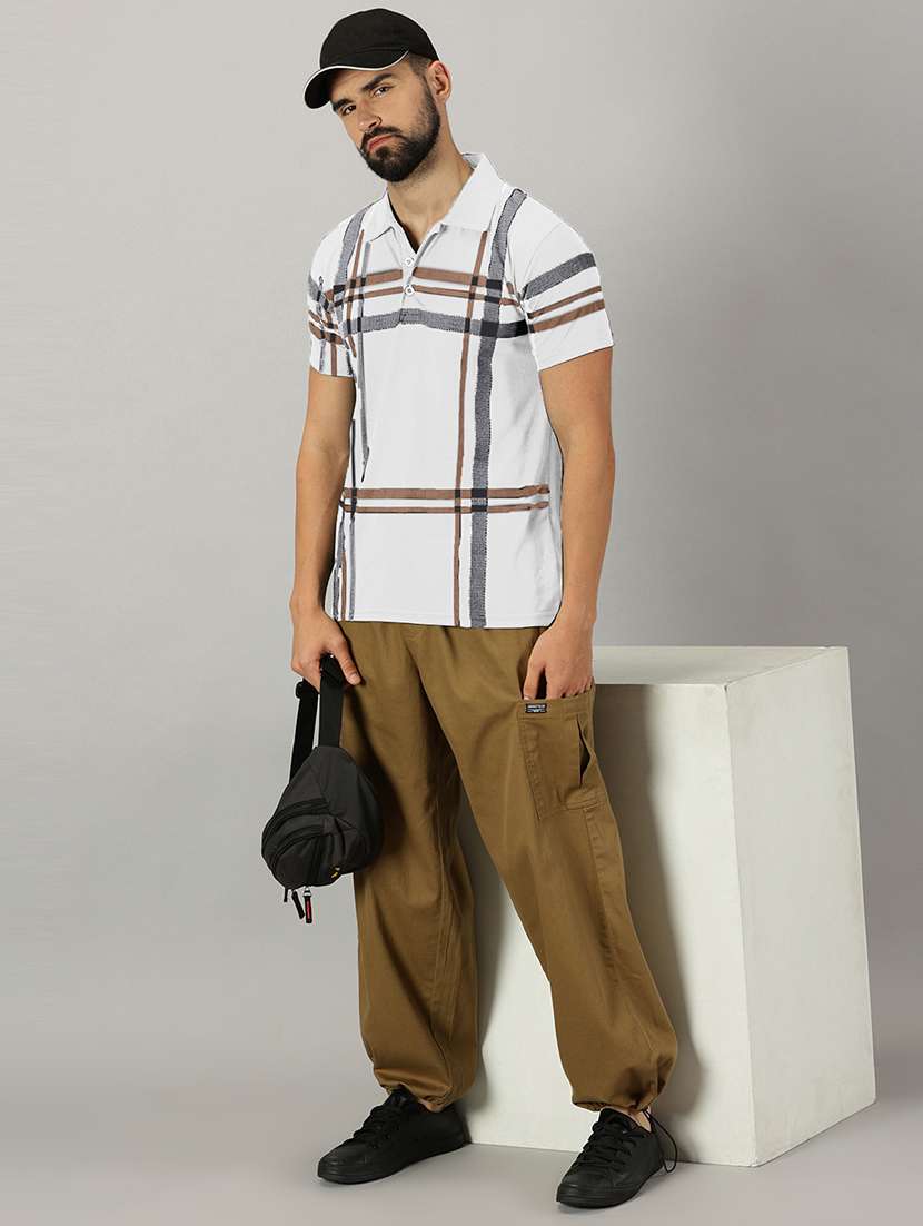 men checkered cotton polo t-shirt - 21281735 - Standard Image - 4