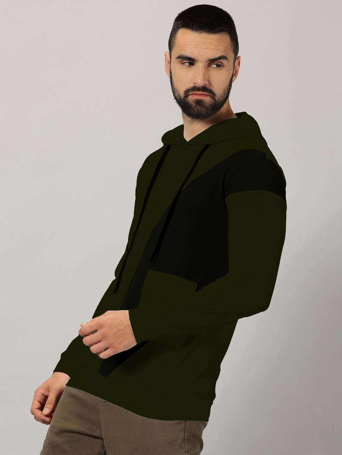 men color block hooded t-shirt - 21281737 -  Standard Image - 1