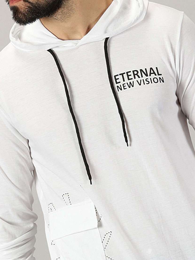 men placement print hooded t-shirt - 21281741 -  Standard Image - 4