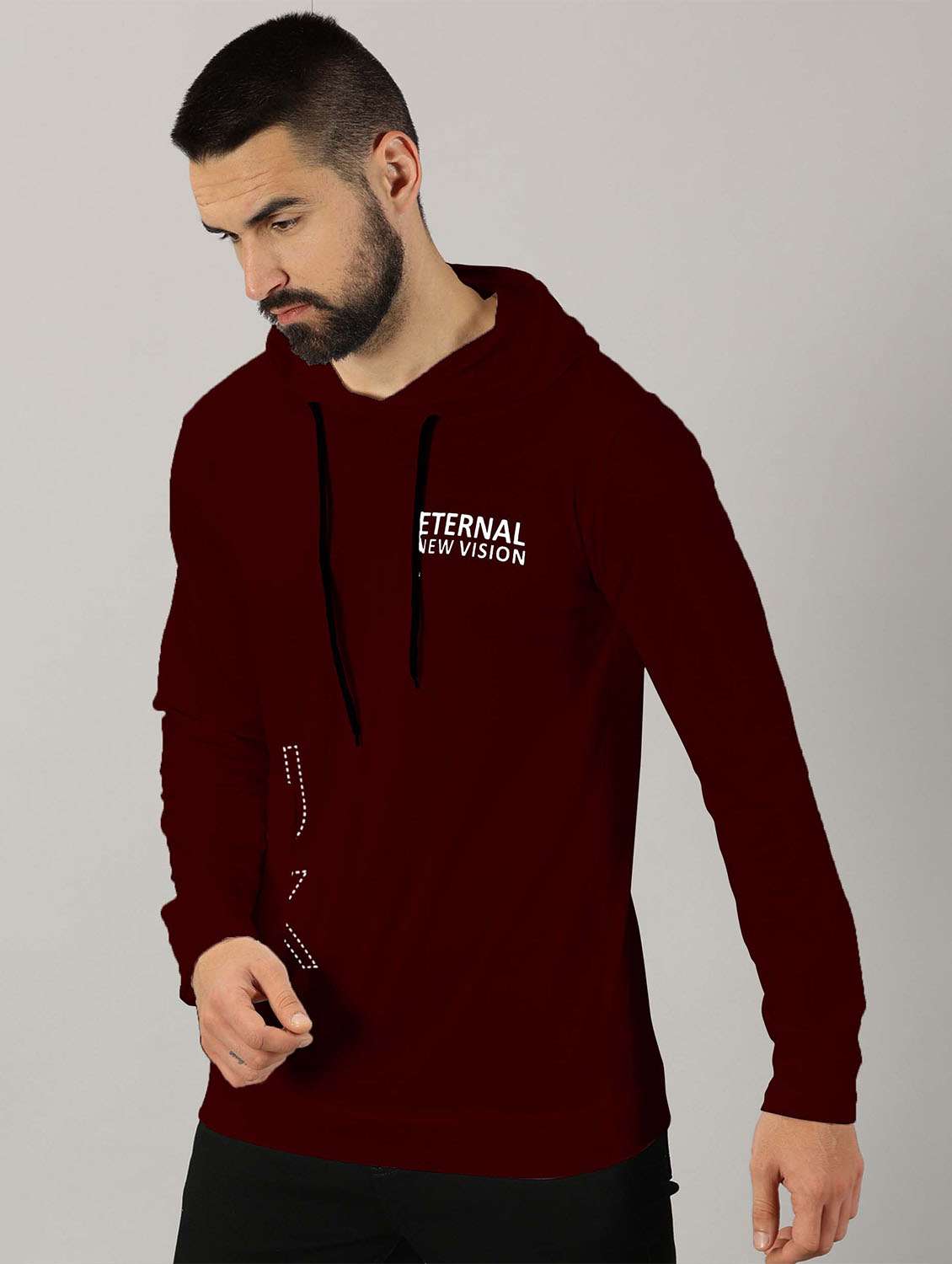 men placement print hooded t-shirt - 21281749 -  Standard Image - 1