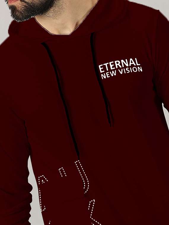 men placement print hooded t-shirt - 21281749 -  Standard Image - 4