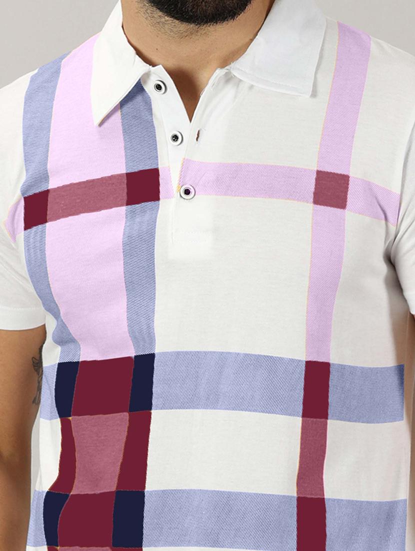 men checkered cotton polo t-shirt - 21281757 - Standard Image - 4