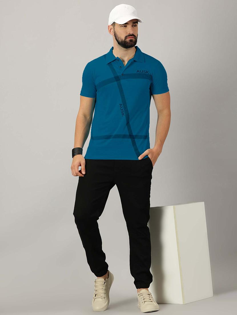 men teal regular fit polo t-shirt - 21281767 - Standard Image - 4