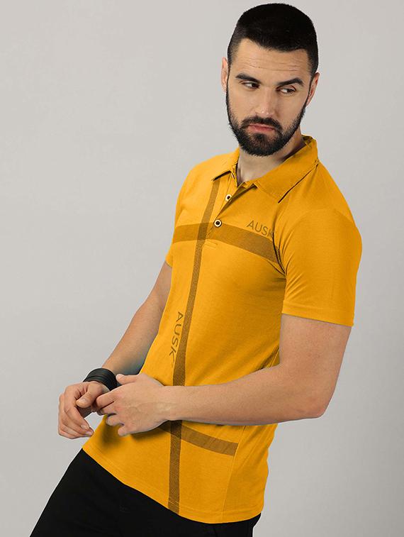 men polo neck front print t-shirt - 21281769 - Standard Image - 1