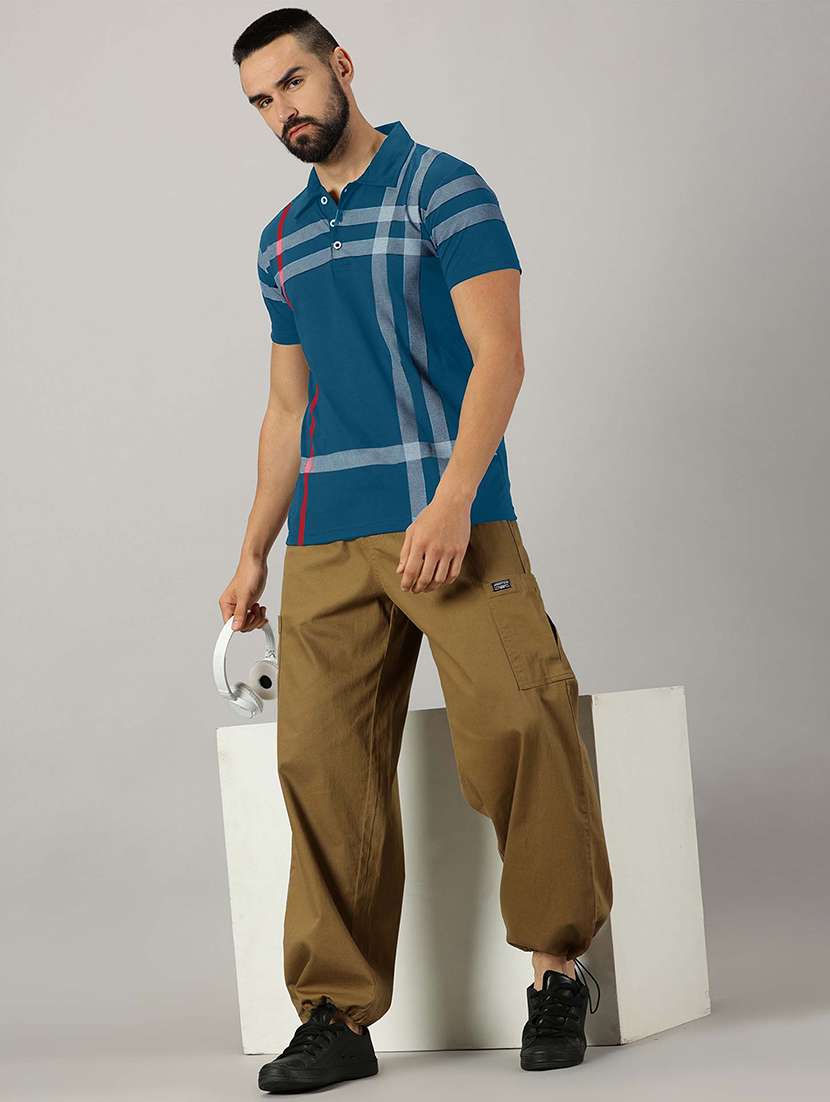 men teal regular fit polo t-shirt - 21281773 -  Standard Image - 4