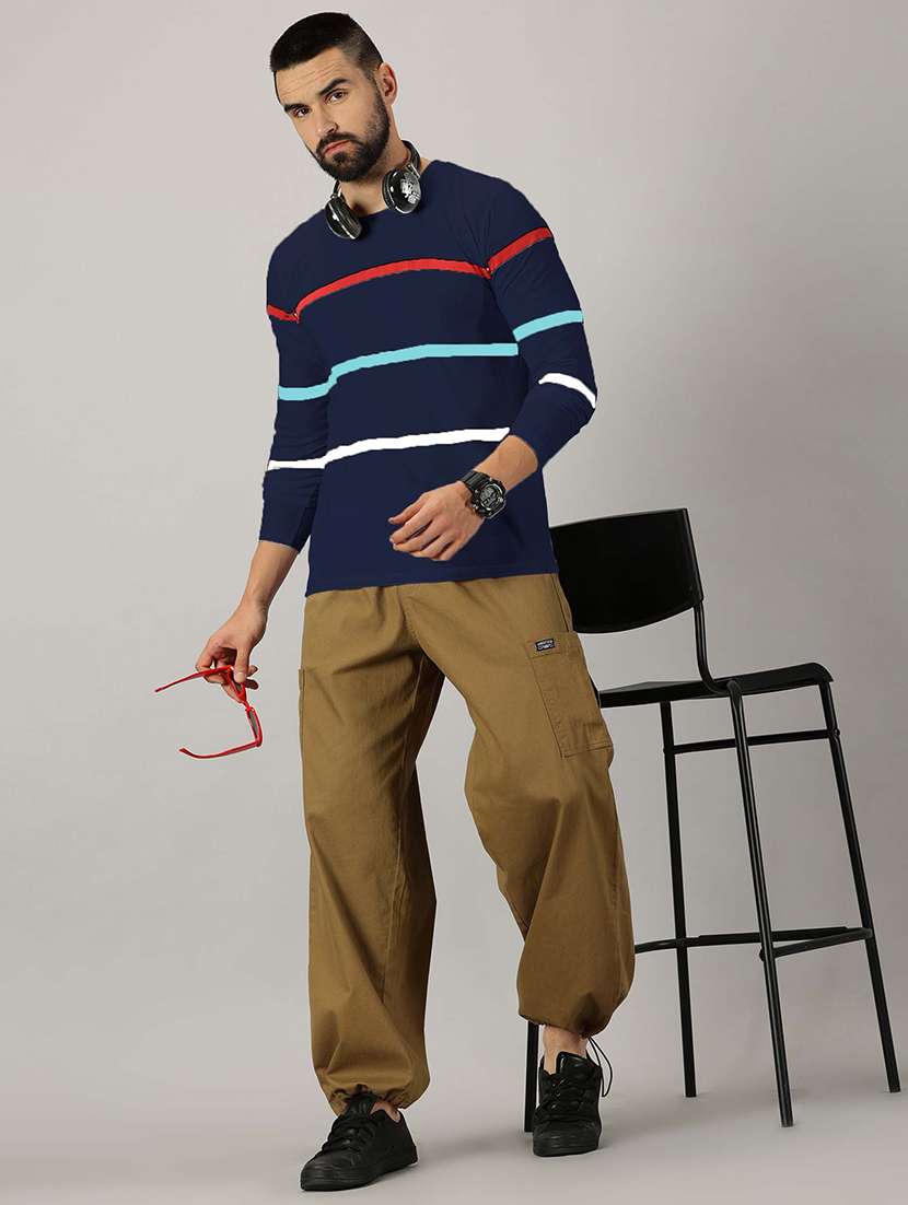 men round neck striped t-shirt - 21281787 - Standard Image - 4
