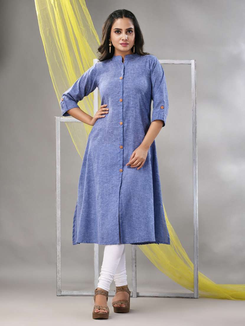women three quarter sleeve a-line kurta