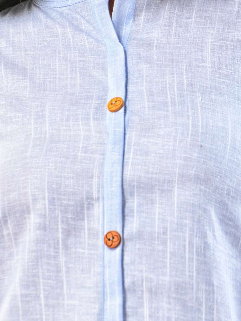 women light blue cotton a-line kurta - 21281840 -  Standard Image - 4