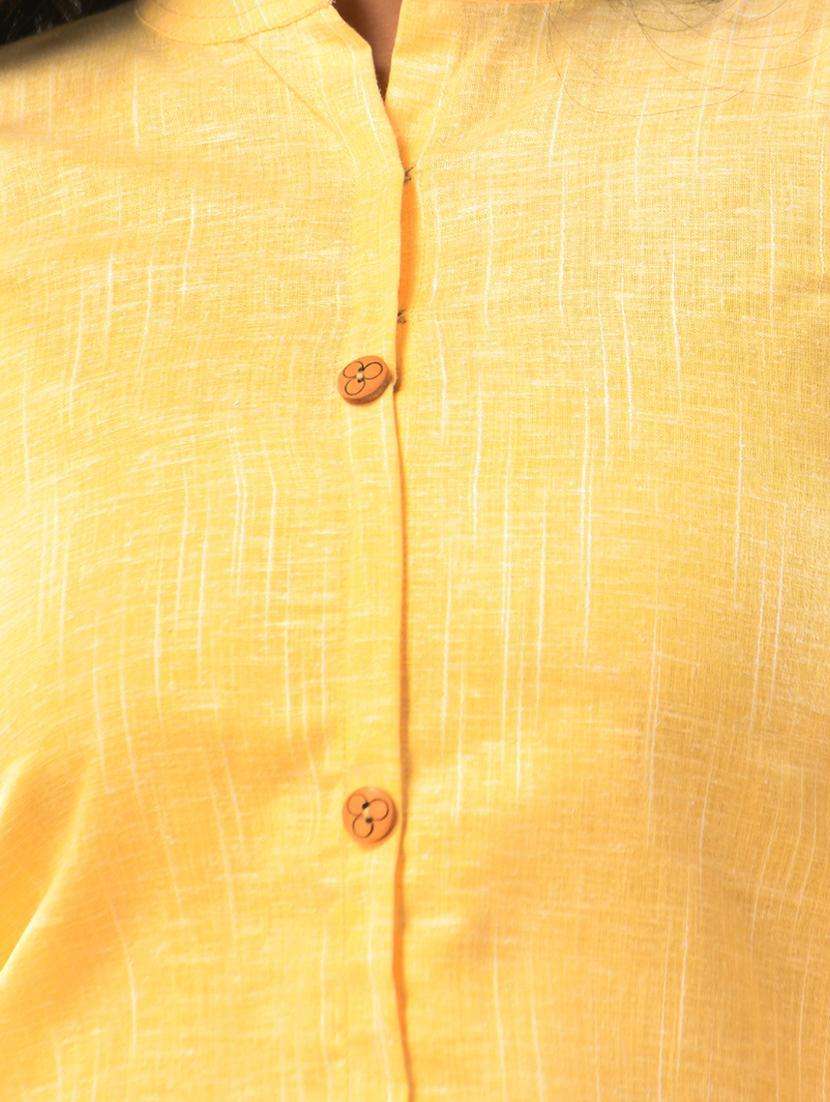 women yellow cotton a-line kurta - 21281841 -  Standard Image - 4