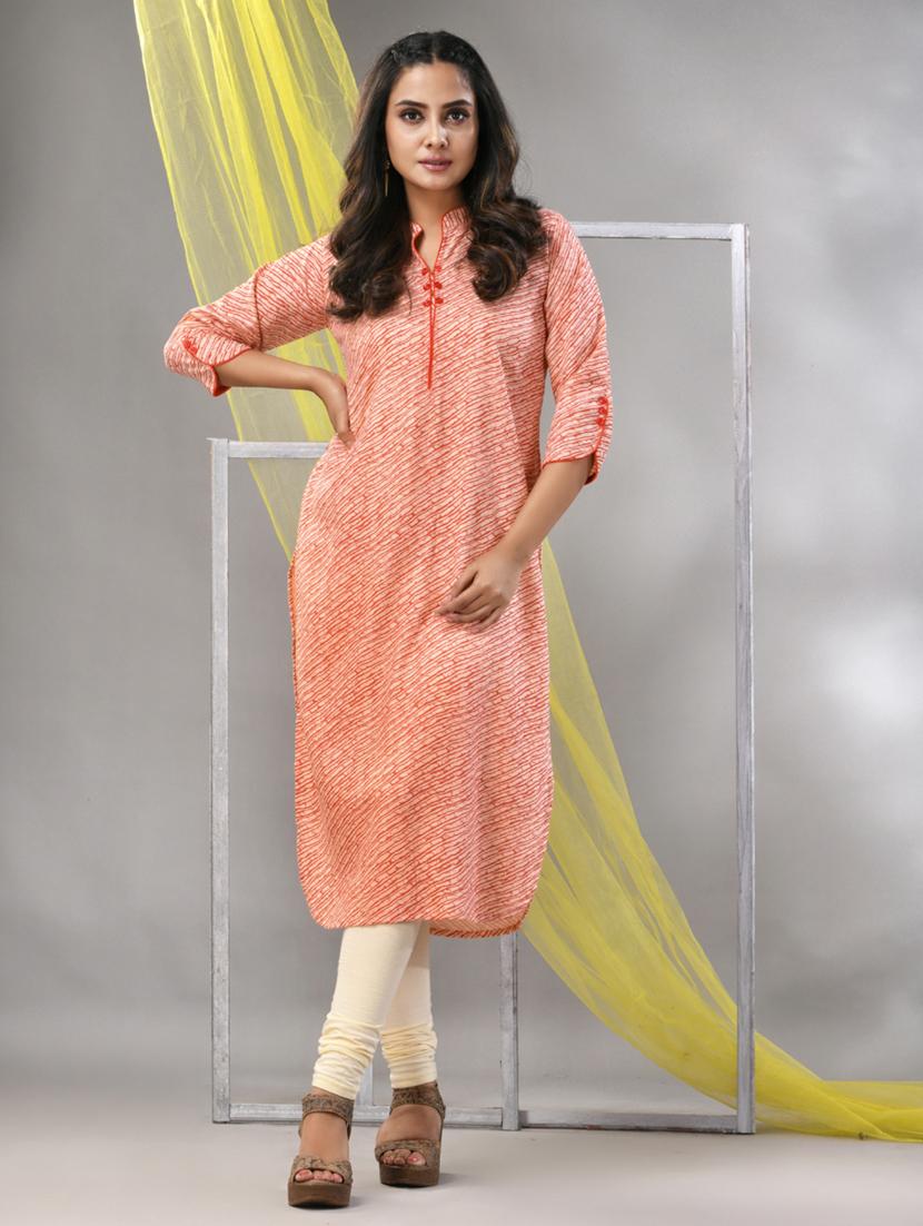 women orange rayon straight kurta - 21281850 - Zoom Image - 0