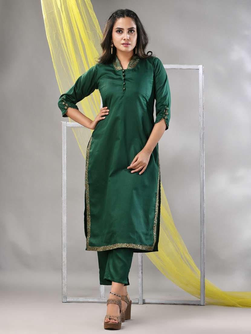 women three quarter sleeve straight kurta