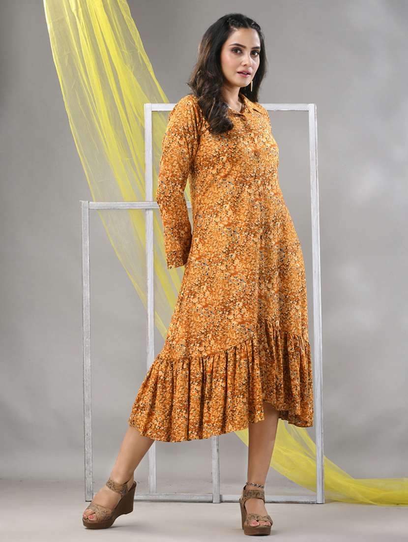 women bell sleeves fit & flare ethnic dress - 21281864 -  Standard Image - 1