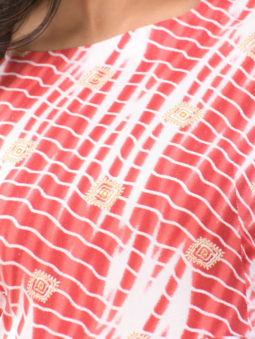 women short sleeves fit & flare ethnic dress - 21281870 -  Standard Image - 4