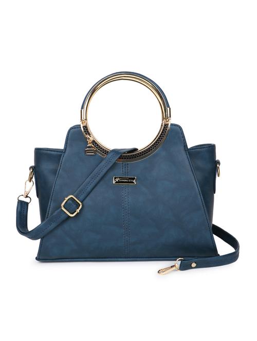 women solid leatherette handbag - 21281960 - Standard Image - 0