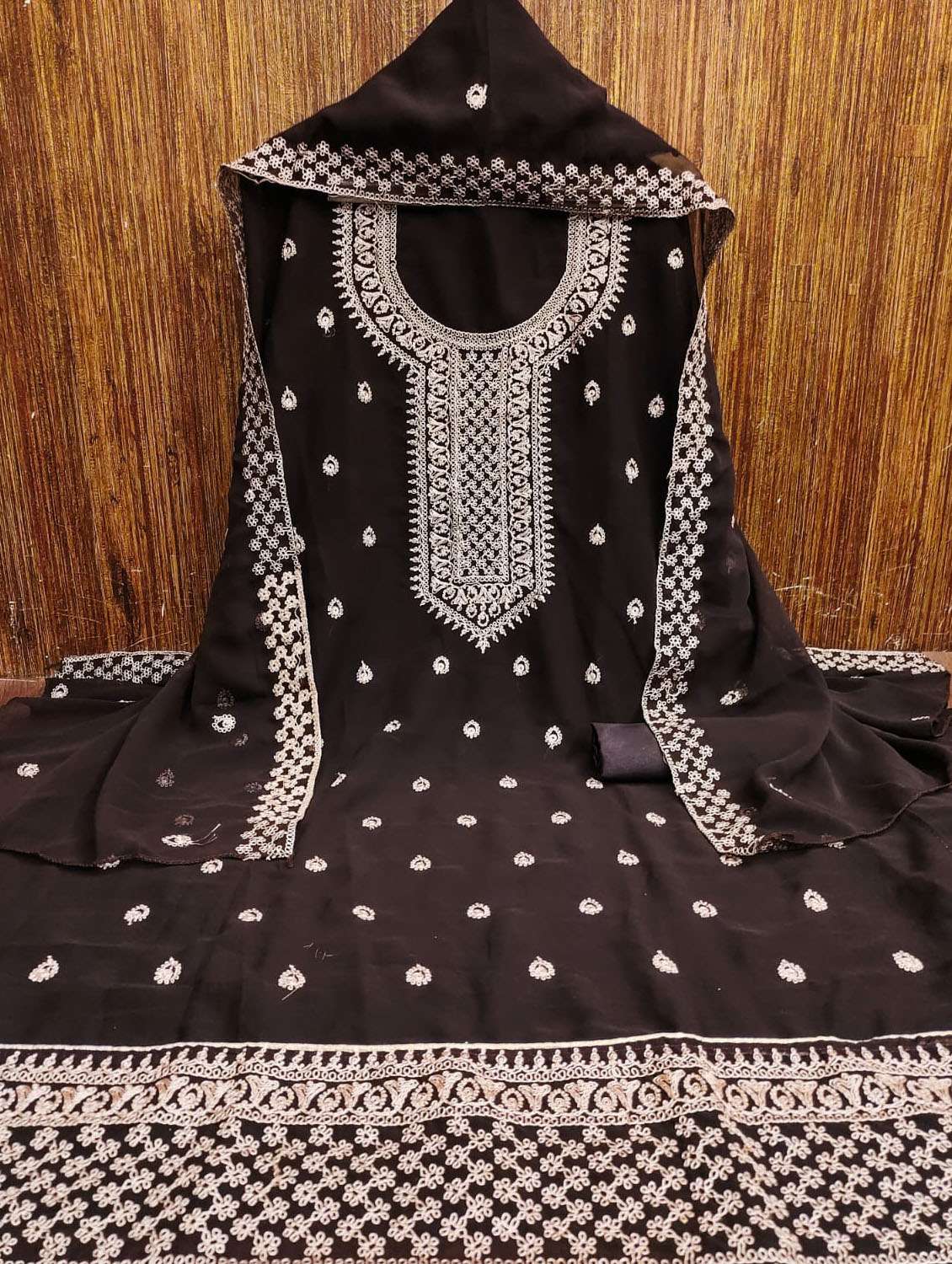 women embroidered unstitched suit set - 21284196 -  Standard Image - 1