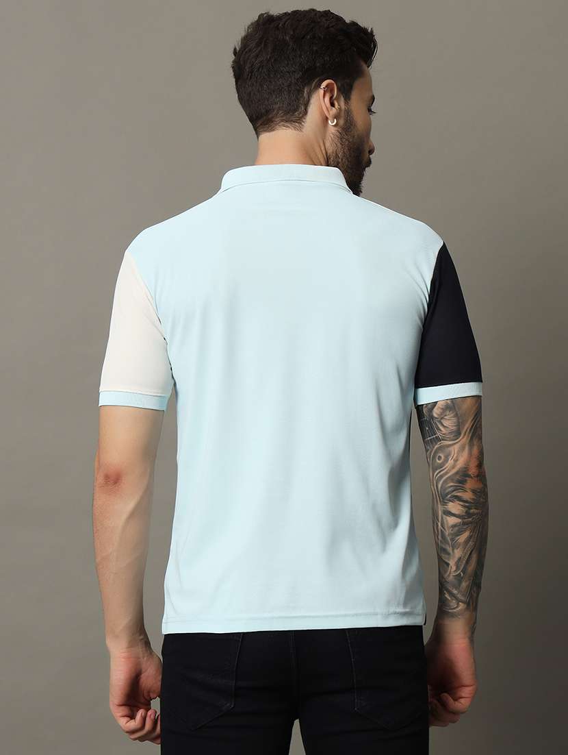 men color block cotton polo t-shirt - 21284503 -  Standard Image - 1