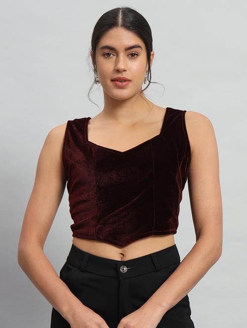 women solid stitched blouse - 21285964 - Standard Image - 0