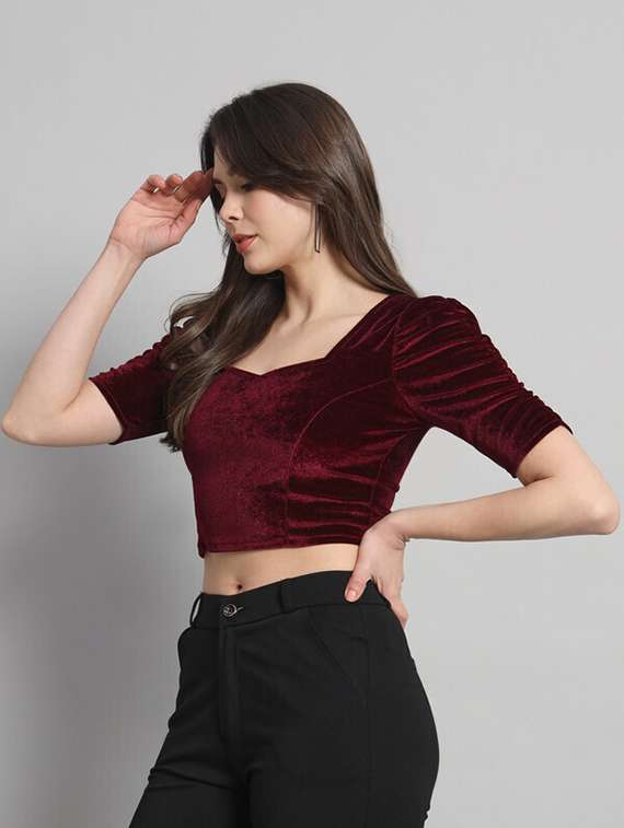 women solid regular stitched blouse - 21285970 - Standard Image - 1