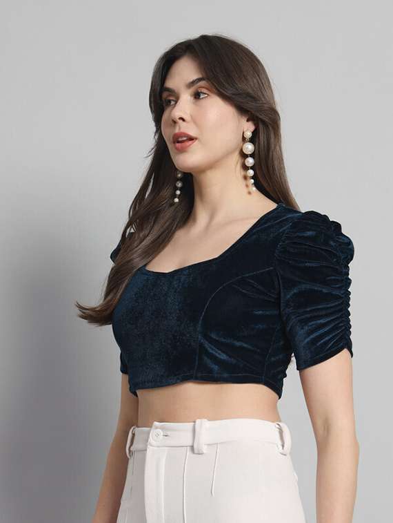 women solid regular stitched blouse - 21285972 - Standard Image - 1