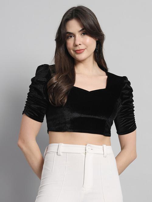 women solid stitched blouse - 21285978 -  Standard Image - 0