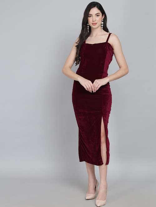 red velvet bodycon dress - 21285988 -  Standard Image - 0