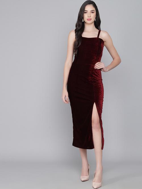 women solid shoulder strap bodycon dress - 21285991 -  Standard Image - 0