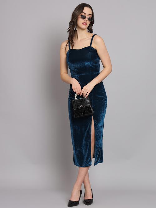women solid shoulder strap bodycon dress - 21286006 - Standard Image - 0