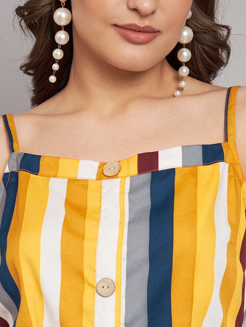 yellow crepe a-line dress - 21286017 -  Standard Image - 4