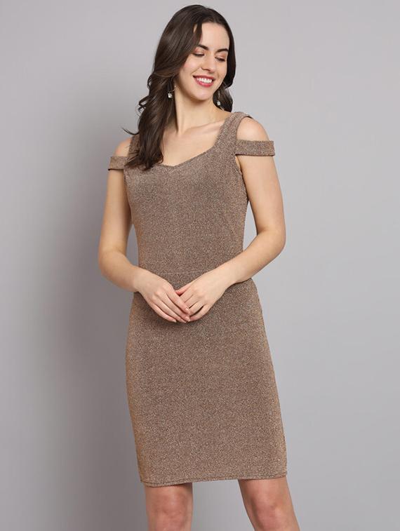 women brown lycra blend bodycon dress - 21286020 - Zoom Image - 0