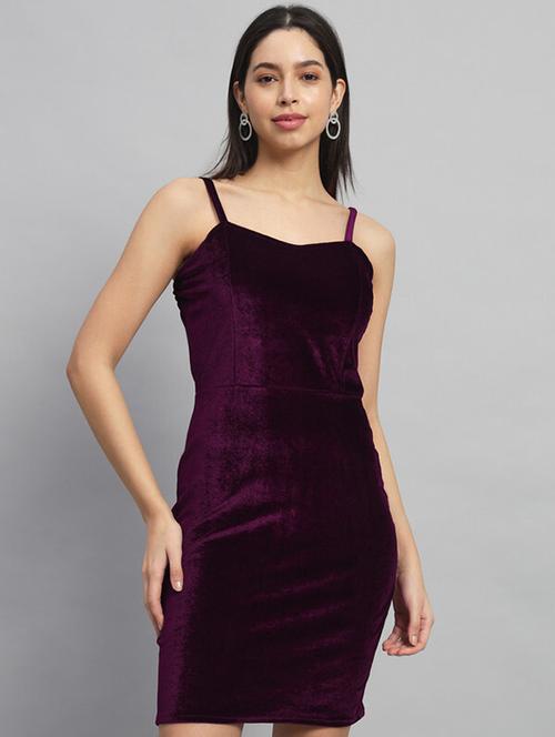 women solid shoulder strap bodycon dress - 21286022 -  Standard Image - 0
