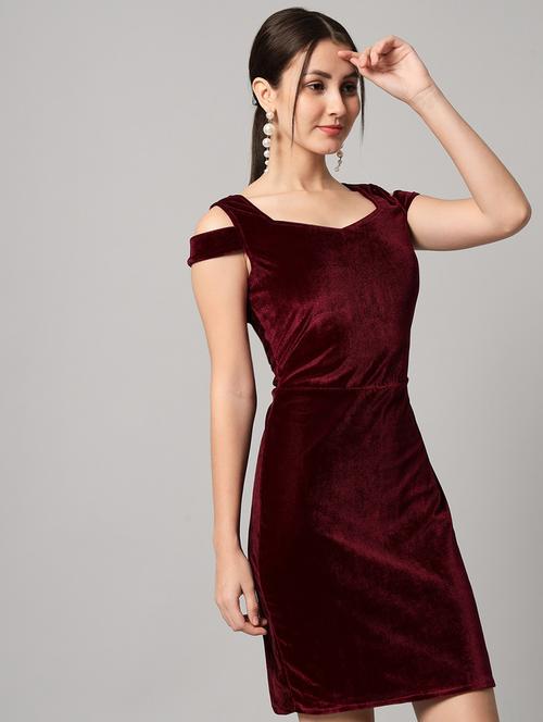 women solid cold shoulder bodycon dress - 21286030 -  Standard Image - 0