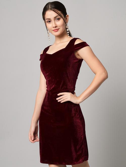 women solid cold shoulder bodycon dress - 21286031 -  Standard Image - 0