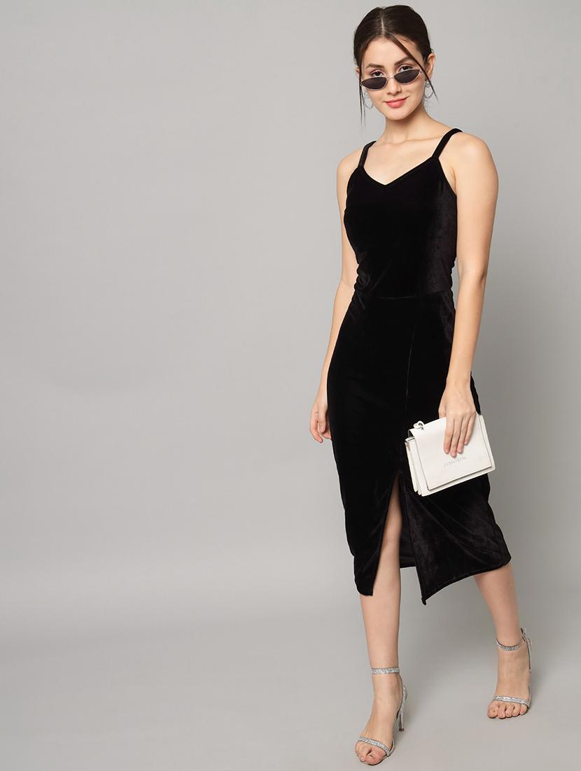 women solid shoulder strap bodycon dress - 21286058 - Standard Image - 4
