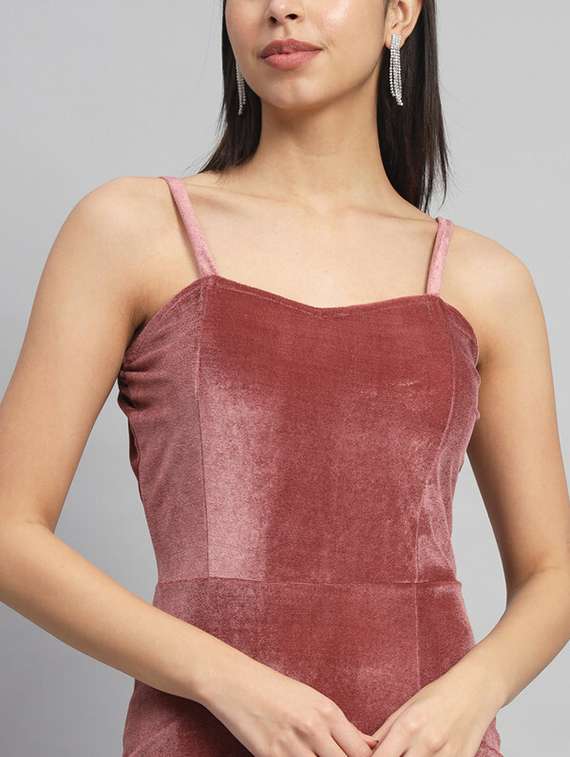 women solid shoulder strap bodycon dress - 21286066 -  Standard Image - 4