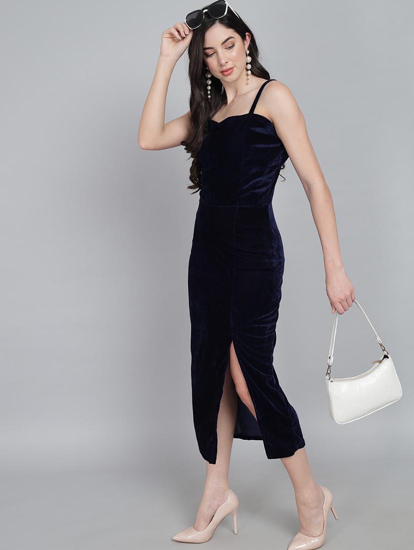 women solid shoulder strap bodycon dress - 21286068 - Zoom Image - 0