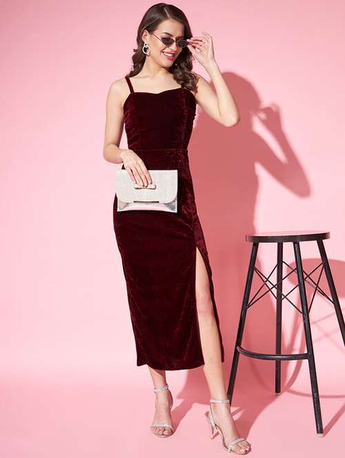 women solid shoulder strap bodycon dress - 21286069 - Standard Image - 0