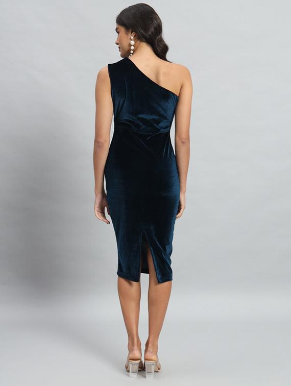 women solid single shoulder bodycon dress - 21286135 - Standard Image - 4