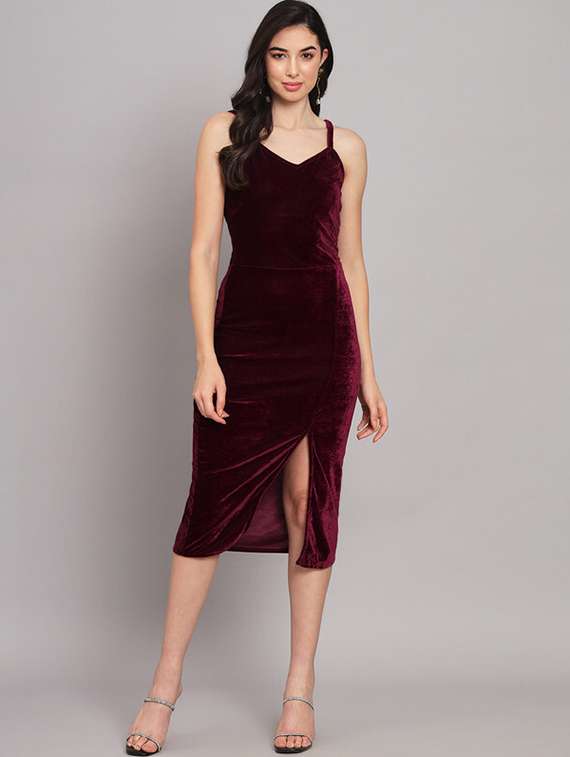 women solids bodycon dress - 21286142 -  Standard Image - 1