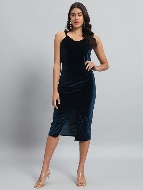 women solid shoulder strap bodycon dress - 21286144 -  Standard Image - 0
