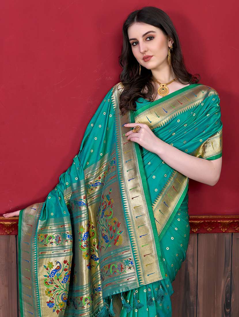 women self design paithani saree with blouse - 21286425 -  Standard Image - 1